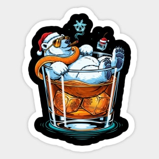 Polar Bear In a Cocktail glass Sticker